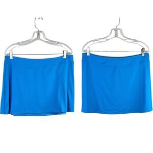 Lands End Swim Skirt 12 Turquoise Front Slit